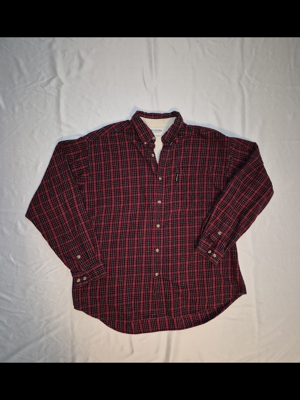 Columbia Men’s 2X Red Black Plaid Flannel Shacket Shirt Jacket